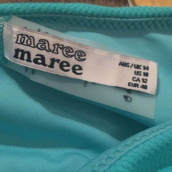 NWT Maree Maree Teal OneShoulder Swimsuit - Picture 5 of 7